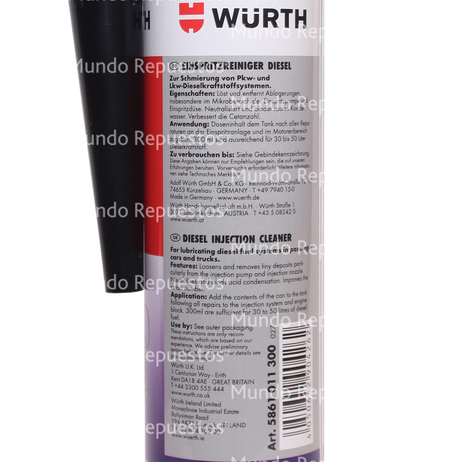 Limpiador Filtro Partículas Diesel Dpf Wurth / 400 Ml. X 2