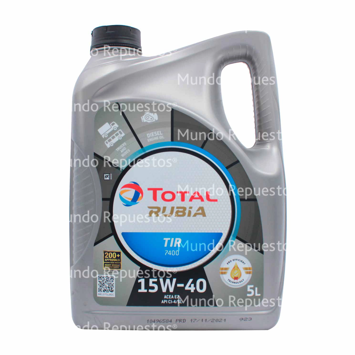 Aceite Motor 15W-40 marca Total disponible en Mundo Repuestos