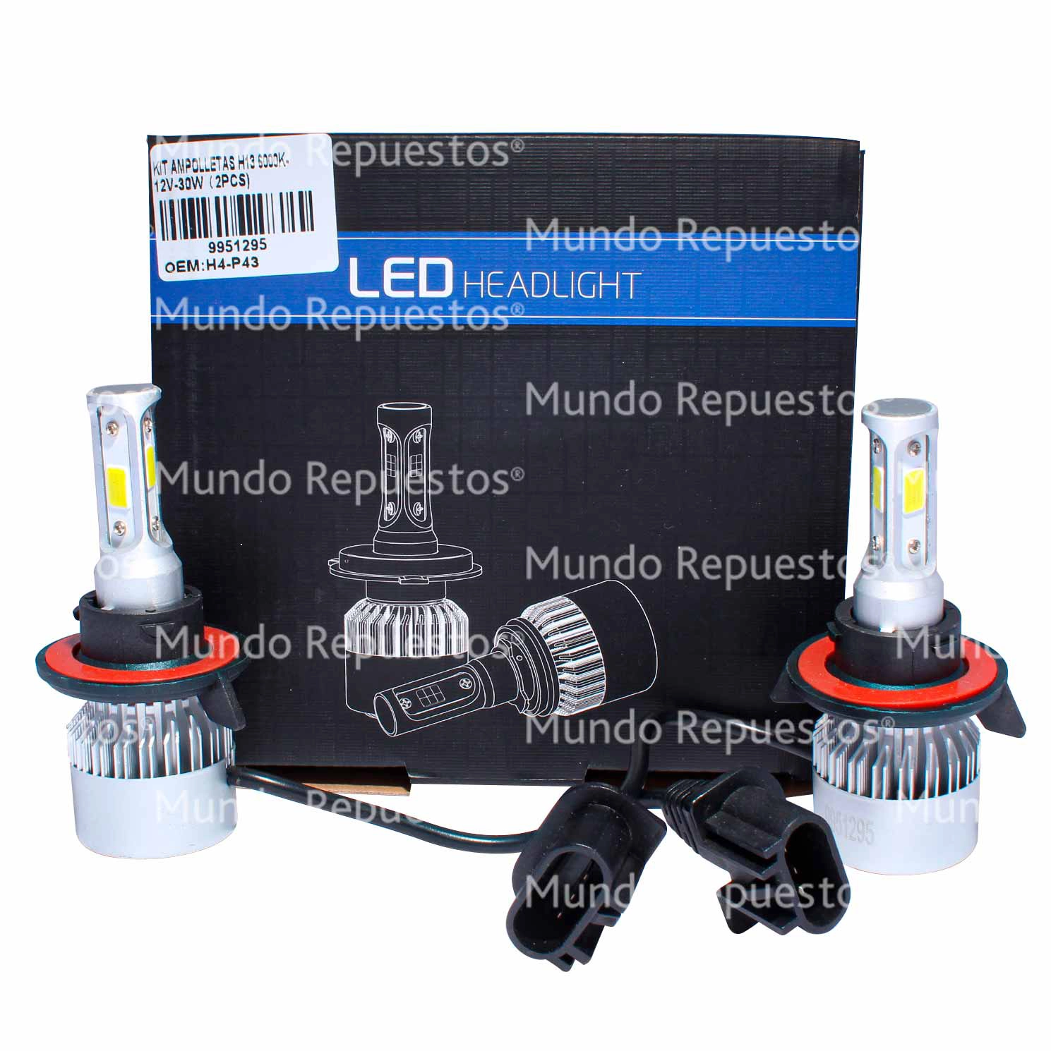 Ampolleta Led 9008 Para Auto 12V 30W Foco Mayor Alta Y Baja